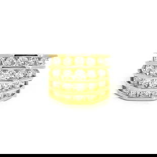 JOSE HESS DIAMOND 18K YELLOW GOLD 2.45 CARATS 4 ROWS CHANNEL SET WIDE BAND RING: JOSE HESS DIAMOND 18K YELLOW GOLD 2.45 CARATS 4 ROWS CHANNEL SET WIDE BAND RING Jose Hess Diamond 18k Yellow Gold 2.45ct 4 Rows Channel Set Wide Band Ring Description This gorgeous authentic ring is b