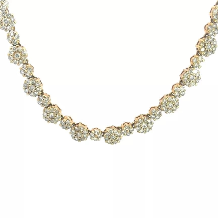 DIAMOND GOLD NECKLACE ROSETTE LINKS 14K YELLOW COLLAR STYLE (1 of 2)