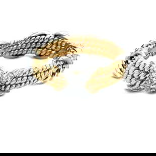 TIFFANY & CO. SCHLUMBERGER DIAMOND GOLD X BAND 18K YELLOW PLATINUM 3 ROW $8400: TIFFANY & CO. SCHLUMBERGER DIAMOND GOLD X BAND 18K YELLOW PLATINUM 3 ROW $8400 This Tiffany & Co. ring is by Schlumberger from the X design Rope Collection; it is an elegant and luxurious ring by Tiff