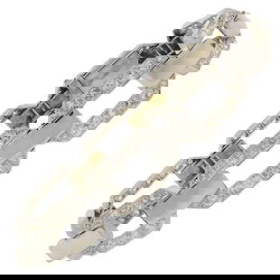 DIAMOND PLATINUM WHITE GOLD LINK BRACELET FRENCH 1920S ART DECO: DIAMOND PLATINUM WHITE GOLD LINK BRACELET FRENCH 1920S ART DECO 1920’s French Diamond Platinum & White Gold Bracelet Chic diamond link bracelet that is a great addition to your collection. Weight is