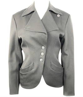 ALAIA BLACK WOOL BLAZER JACKET SIZE 38: ALAIA BLACK WOOL BLAZER JACKET SIZE 38 ALAIA BLACK WOOL BLAZER JACKET SIZE 38 Size 38/ 6 Featuring striped pattern Three front buttons closure Two front pockets Three buttons on the bottom of the slee