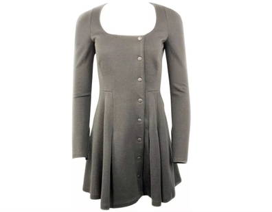 PROENZA SCHOULER BLACK WOOL MINI COAT DRESS W/ BUTTONS SIZE 4: PROENZA SCHOULER BLACK WOOL MINI COAT DRESS W/ BUTTONS SIZE 4 PROENZA SCHOULER BLACK WOOL MINI COAT DRESS W/ BUTTONS SIZE 4 Size 4 100% wool Long sleeves Mini length Featuring eight front buttons clos