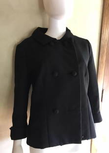 SAKS FIFTH AVENUE BLACK PEA COAT SIZE SMALL VINTAGE: SAKS FIFTH AVENUE BLACK PEA COAT SIZE SMALL VINTAGE SAKS FIFTH AVENUE BLACK PEA COAT SIZE SMALL VINTAGE Saks Fifth Avenue Black Vintage Peacoat Size Small! From shoulder to shoulder it is 16". The bre