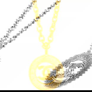 CHANEL MEDALLION PENDANT NECKLACE GOLD: CHANEL MEDALLION PENDANT NECKLACE GOLD CONDITION Exterior : AB : FAIR CONDITION!! Stains Interior : AB : FAIR CONDITION!! Number :1E12055200 Size : Notation Size : F=38, GB=10, D=36, USA=6 Shoulder Wi