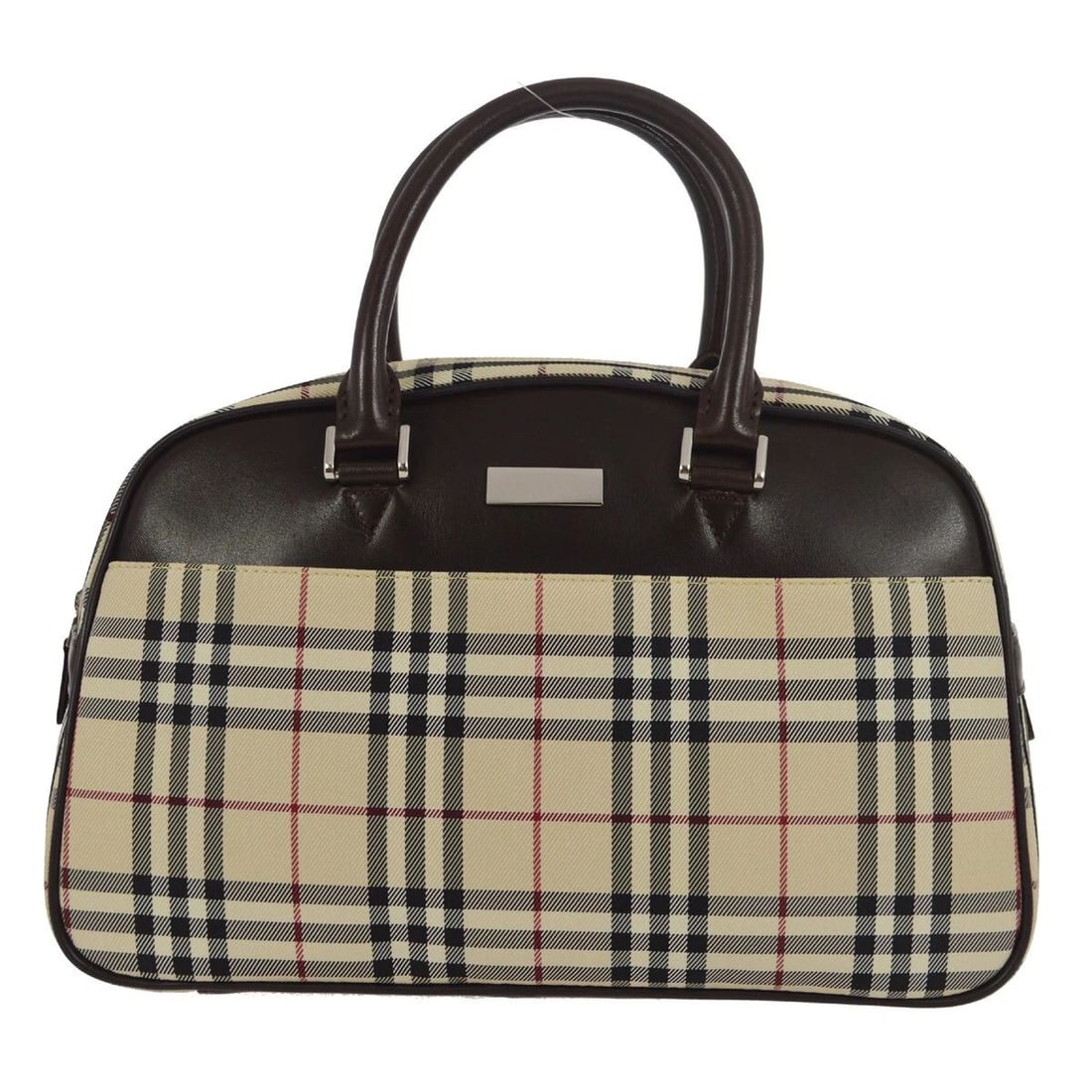 BURBERRY BEIGE BURBERRY CHECK HANDBAG (1 of 2)