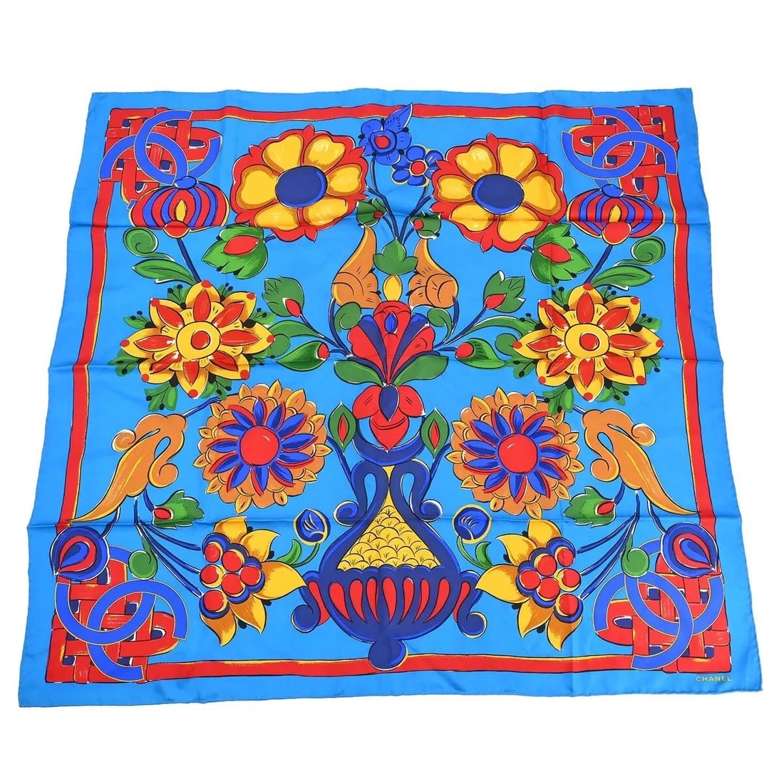 CHANEL BLUE SCARF SMALL GOOD (1 of 2)