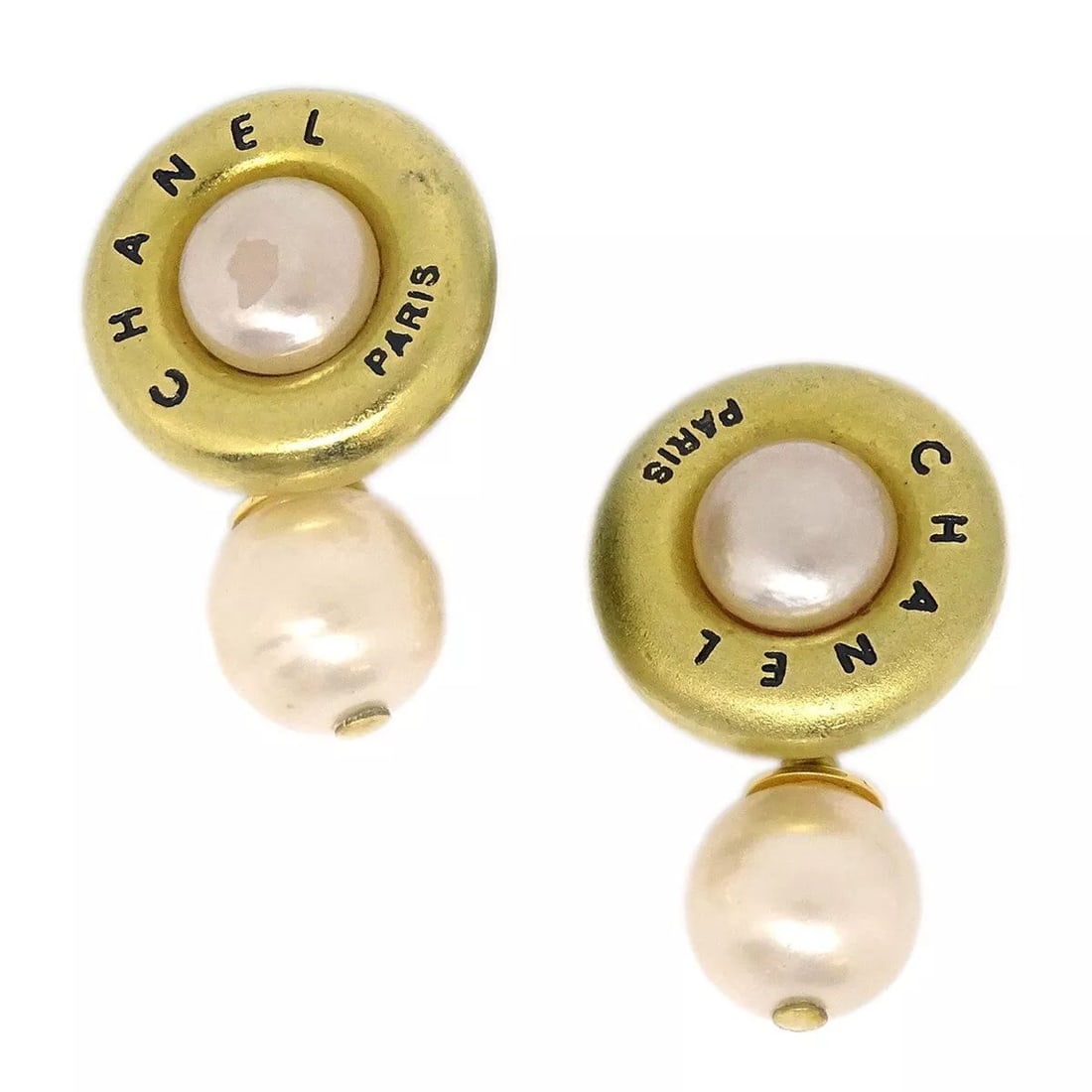 CHANEL CUFFS BUTTON ARTIFICIAL PEARL GOLD 94A SMALL GOOD (1 of 2)