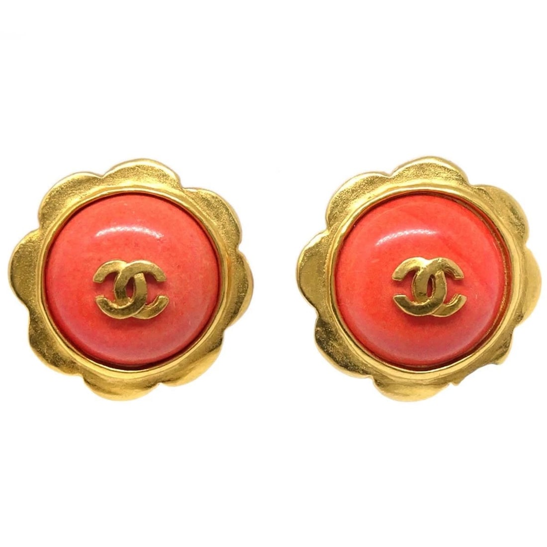 CHANEL BUTTON EARRINGS CLIP-ON GOLD (1 of 2)
