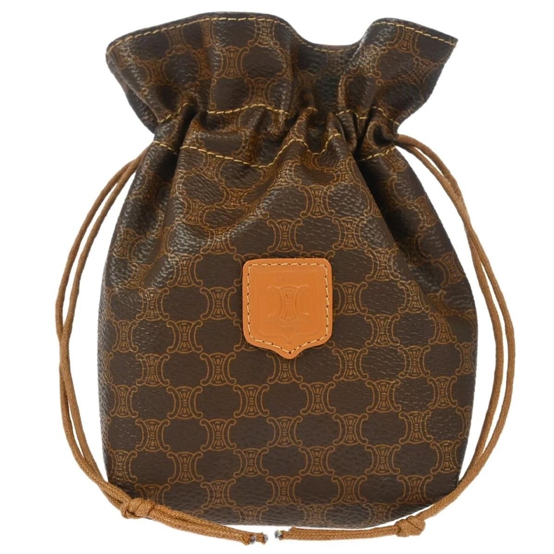CELINE BROWN MACADAM DRAWSTRING POUCH (1 of 2)