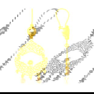 14K TRI COLOR GOLD DROP DANGLE CHANDELIER CZ EARRINGS: NEW 14K TRI COLOR GOLD EARRINGSNew 14K Tri color Gold EarringsMeasures: 53mm Long X 26" WideSet with CZDiamond cut earrings have a polished finish Hook backingsStamp: 14kAvg Weight: 6.7g