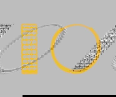 14K YELLOW GOLD ROUND CZ HUGGIE HOOP EARRINGS 3 ROW: NEW 14K YELLOW GOLD HUGGIE EARRINGSNew 14K Yellow Gold Hoop EarringsMeasures: 14mm in Diameter x 4.5mm WideEarrings have a polished finish Set with Cubic Zirconia Snap closureStamp: 14kAvg Weight: