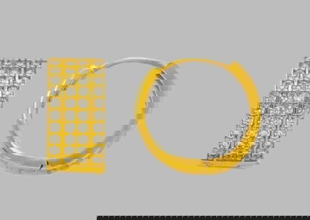 14K YELLOW GOLD ROUND CZ HUGGIE HOOP EARRINGS 4 ROW: NEW 14K YELLOW GOLD HUGGIE EARRINGSNew 14K Yellow Gold Hoop Earrings Measures: 14mm in Diameter x 6.5mm Wide Earrings have a polished finish Set with Cubic Zirconia Snap closure Stamp: 14kAvg