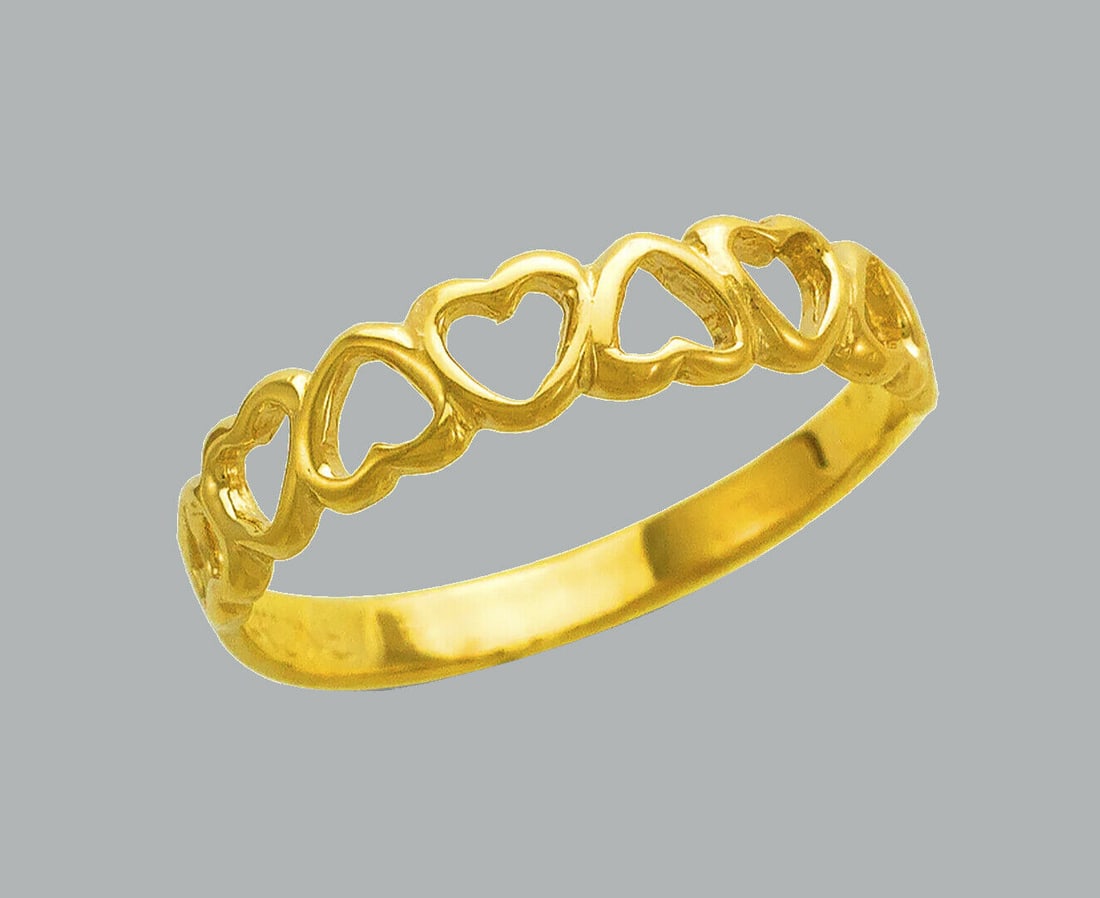 NEW 14K YELLOW GOLD LADIES RING HEART RING (1 of 1)