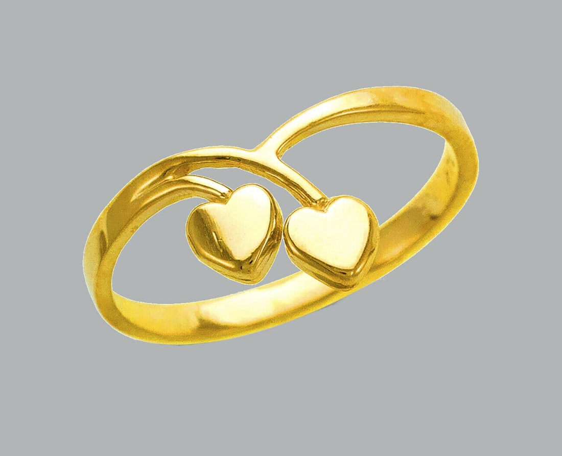NEW 14K YELLOW GOLD LADIES RING HEART (1 of 1)