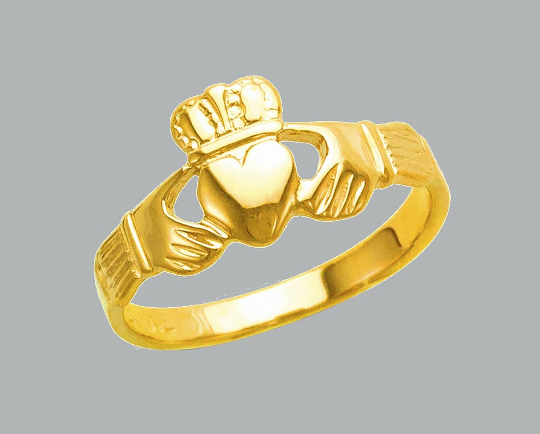 NEW 14K YELLOW GOLD LADIES RING CLADDAGH HEART (1 of 1)