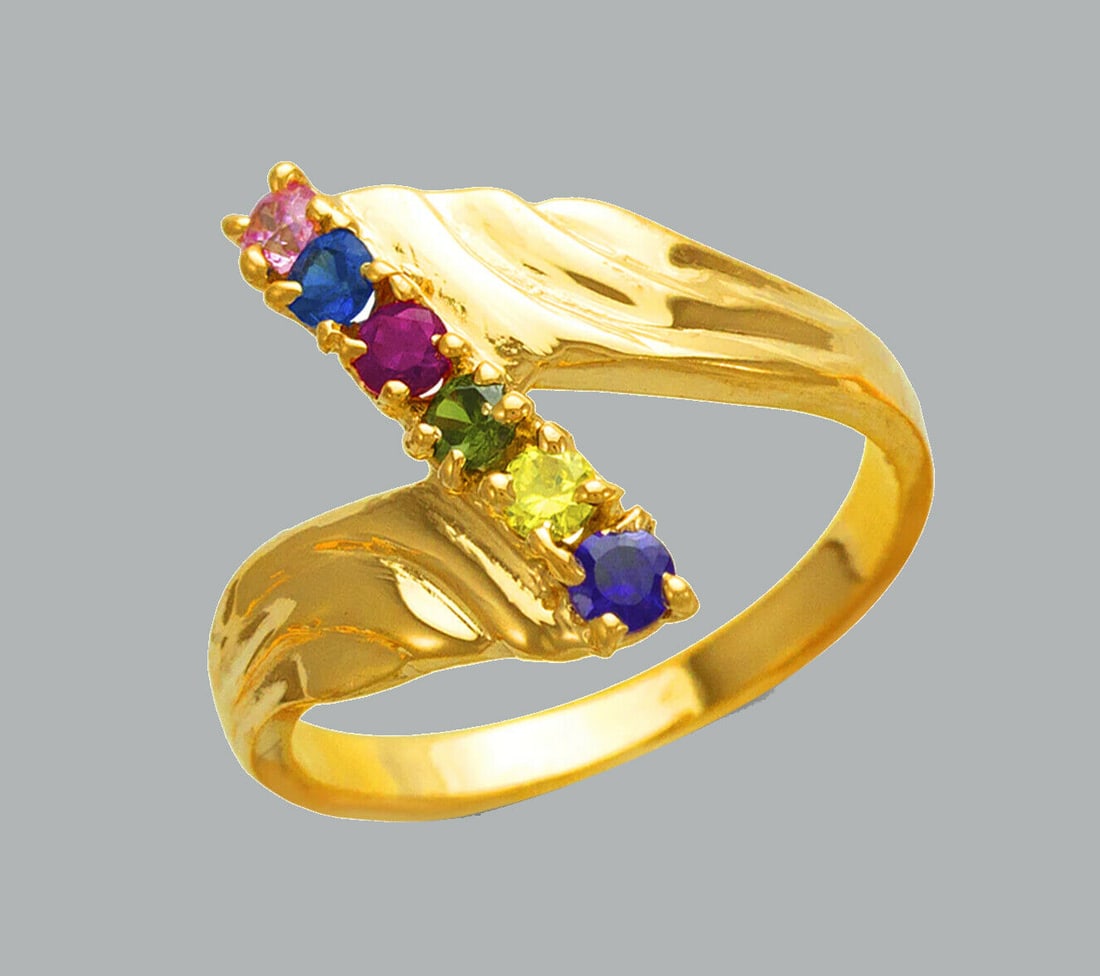 NEW 14K YELLOW GOLD LADIES COLORED CZ RING (1 of 1)