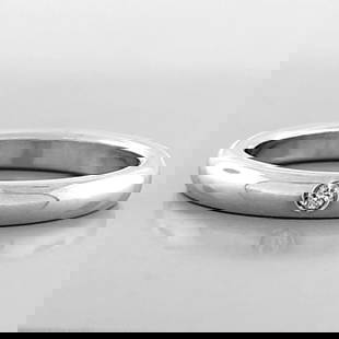 TIFFANY & Co. PLATINUM ELSA PERETTI DIAMOND WEDDING BAND RING SIZE 5 POUCH: TIFFANY & Co. DIAMOND WEDDING BAND RING SIZE 5 Ring size is a 5 Ring measures 2.8mm wide 1.9mm Thick/High, smooth inside, comfort fit Tiffany & Co. Elsa Peretti diamond wedding band Pre-owned in Excel