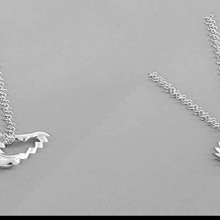 TIFFANY & CO. STERLING SILVER ELSA PERETTI OPEN HEART NECKLACE 18": TIFFANY & CO. STERLING SILVER NECKLACE Tiffany & Co. Sterling silver Elsa Peretti Necklace Measures 18" Long Pendant measures 0.43" Wide x 0.39" High Pre-owned, in good condition, please refer to pics