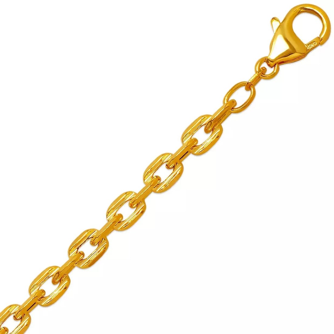 NEW 14K YELLOW GOLD HOLLOW D/C FORZATA D/C CHAIN NECKLACE (1 of 2)