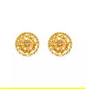 NEW 14K TWO TONE GOLD DIAMOND CUT FLOWER STUD EARRINGS