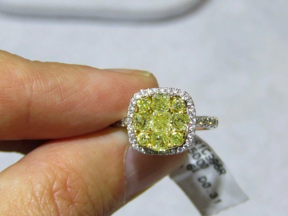 18KT LRG 2CT FANCY YELLOW DIAMOND ENGAGEMENT RING (1 of 1)