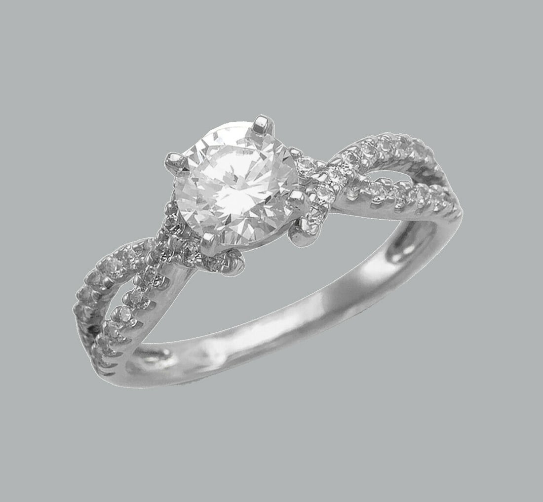 14K WHITE GOLD LADIES ENGAGEMENT RING SPLIT SHANK (1 of 1)