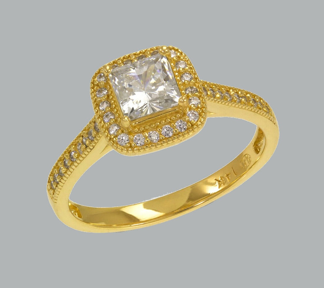 NEW 14K YELLOW GOLD LADIES ENGAGEMENT RING PRINCESS (1 of 1)