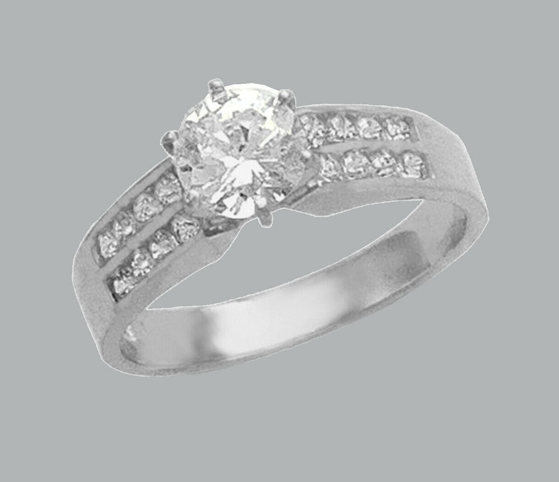 14K WHITE GOLD LADIES FANCY ENGAGEMENT RING (1 of 1)