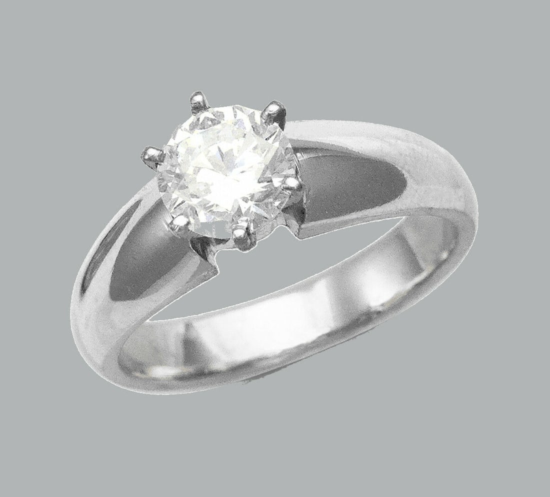 14K WHITE GOLD CZ SOLITAIRE RING ENGAGEMENT 5mm (1 of 1)