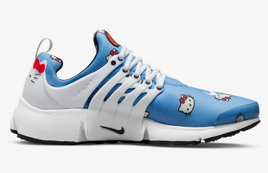 NIKE AIR PRESTO HELLO KITTY UNIVERSITY BLUE US SIZE 9: NIKE AIR PRESTO HELLO KITTY UNIVERSITY BLUE US SIZE 9 The Hello Kitty x Nike Air Presto University Blue pays homage to the cartoon icon created by Yuko Shimizu in 1974. Inspired by an extremely limite