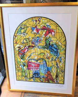 MARC CHAGALL PARIS LITHOGRAPH PLATE SIGNED NUMBERED TRIBE OF LEVI: MARC CHAGALL PARIS LITHOGRAPH PLATE SIGNED NUMBERED TRIBE OF LEVI MARC CHAGALL PARIS LITHOGRAPH PLATE SIGNED NUMBERED TRIBE OF LEVI The Following Item we are Offering is A RARE EXQUISITE MARC CHAGALL