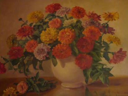 SIGNED ORIG EUROPEAN STILL LIFE FLORAL PAINTING WILLIAM KRIPPENDORF 1937!!: SIGNED ORIG EUROPEAN STILL LIFE FLORAL PAINTING WILLIAM KRIPPENDORF 1937!! Last Call!!! Last Chance, Liquidation Clearance!!! The Following Item we are offering is an Outstanding Beautiful Original Pa