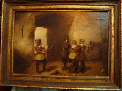 19TH C ENGLISH SCHOOL OIL PAINTING OF A MAN BEING SUMMONED BY THE KING!!: 19TH C ENGLISH SCHOOL OIL PAINTING OF A MAN BEING SUMMONED BY THE KING!! RARE 19TH C ENGLISH SCHOOL OIL PAINTING OF A MAN BEING SUMMONED BY THE KING!! Search LAST CALL, LAST CHANCE