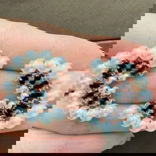 18KT GOLD LARGE FANCY PEARL DIAMOND SAPPHIRE EARRINGS: 18KT GOLD LARGE FANCY PEARL DIAMOND SAPPHIRE EARRINGS The Following Item we are offering are these Extremely Rare Beautiful 18KT Gold Fine Large Fancy Pearl Earrings comprised of approx 30 Exquisite