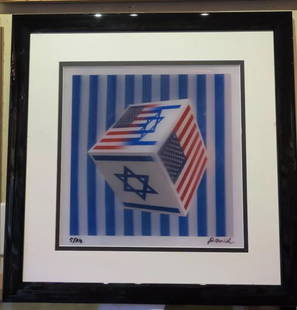 LIMITED EDITION NUMBER DANIEL 3D AMERICAN ISRAELI FLAG: LIMITED EDITION NUMBER DANIEL 3D AMERICAN ISRAELI FLAG LIMITED EDITION NUMBER DANIEL 3D AMERICAN ISRAELI FLAG The Following Item we are Offering is A RARE EXQUISITE 3D Lenticular 5/ 77 LIMITED