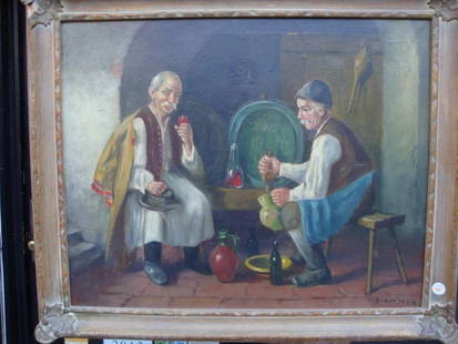 FRAMED MUSEUM QTY ORG EUROPEAN 19TH C PAINTING 2 MEN DRINKING HORVATHI: FRAMED MUSEUM QTY ORG EUROPEAN 19TH C PAINTING 2 MEN DRINKING HORVATHI RARE FRAMED MUSEUM QTY ORG EUROPEAN 19TH C PAINTING 2 MEN DRINKING HORVATHI Search LAST CALL, LAST CHANCE