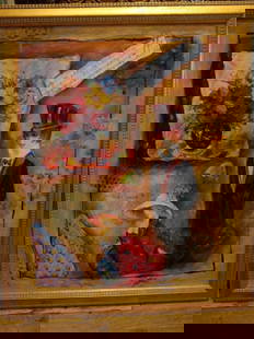 ORIGINAL GOLD FRAMED SERGEY KOVRIGO PAINTING HOMMAGE TO ALEXANDER WISSOTZKY: ORIGINAL GOLD FRAMED SERGEY KOVRIGO PAINTING HOMMAGE TO ALEXANDER WISSOTZKY RARE ORIGINAL GOLD FRAMED SERGEY KOVRIGO PAINTING HOMMAGE TO ALEXANDER WISSOTZKY RARE ORIGINAL GOLD FRAMED SERGEY KOVRIGO PA
