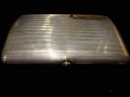 IMPORTANT 1920'S ESTATE STERLING SILVER EUROPEAN SAPPHIRE CIGARETTE CASE!!!: IMPORTANT 1920'S ESTATE STERLING SILVER EUROPEAN SAPPHIRE CIGARETTE CASE!!! RARE IMPORTANT ESTATE 1920'S STERLING SILVER EUROPEAN SAPPHIRE CIGARETTE CASE