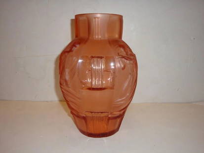 EUROPEAN FOUR SEASONS WOMEN AMBER COLOR ORANGE GLASS VASE: EUROPEAN FOUR SEASONS WOMEN AMBER COLOR ORANGE GLASS VASE EUROPEAN FOUR SEASONS WOMEN AMBER COLOR ORANGE GLASS VASE MAGNIFICENT RARE EUROPEAN FOUR SEASONS WOMEN AMBER COLOR ORANGE GLASS VASE The Follo