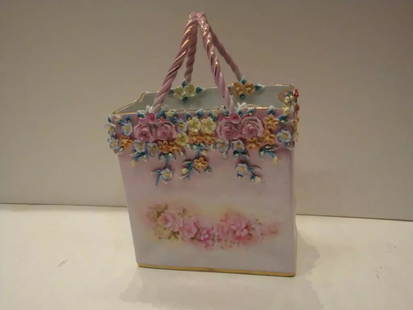 MAGNIFICENT LRG PAINTED PORCELAIN DRESDEN EUROPEAN CENTERPIECE BASKET BAG!: MAGNIFICENT LRG PAINTED PORCELAIN DRESDEN EUROPEAN CENTERPIECE BASKET BAG! MAGNIFICENT LRG PAINTED PORCELAIN DRESDEN EUROPEAN CENTERPIECE BASKET BAG! The following Item we are offering is a
