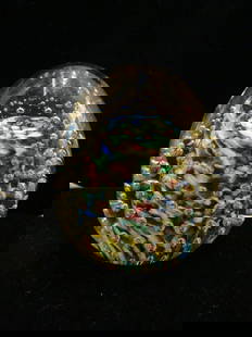 HEAVY ITALIAN MILLEFIORI SWIRL COLORED BUBBLES GLASS PAPERWEIGHT: HEAVY ITALIAN MILLEFIORI SWIRL COLORED BUBBLES GLASS PAPERWEIGHT RARE HEAVY ITALIAN MILLEFIORI SWIRL COLORED BUBBLES GLASS PAPERWEIGHT Search The Following Item that we are Offering is A Beautiful