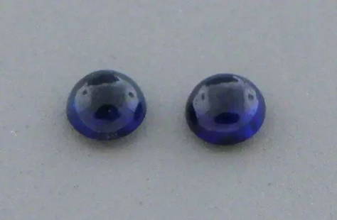 3.2mm ROUND MATCHING PAIR CABOCHON NATURAL BLUE SAPPHIRE: LOOSE NATURAL MATCHING PAIR BLUE SAPPHIRE Sale is for 2 round cabochon natural sapphire Matching pair Sapphires measures 3.2mm in diameter Natural New, never used before, perfect for jewelry repair