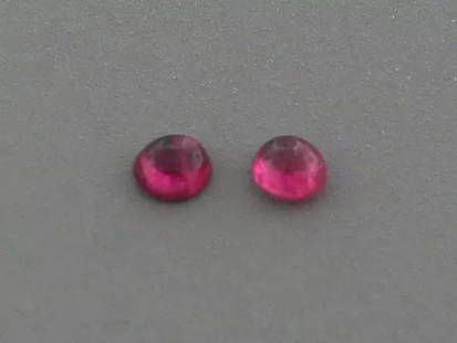 3mm ROUND MATCHING PAIR CABOCHON NATURAL PIGEON BLOOD RUBY: LOOSE NATURAL PIGEON BLOOD RUBY Sale is for 2 round cabochon natural rubies (no glass filled or lead filled) Matching pair Rubies measures 3mm in diameter Natural pigeon blood color New, never used