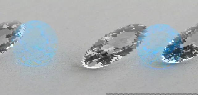 6mm MATCHING PAIR ROUND CUT NATURAL LOOSE SWISS BLUE TOPAZ: LOOSE NATURAL ROUND CUT SWISS BLUE TOPAZ Sale is for 2 round cut natural Topaz Matching pair Topaz measures 6mm in diameter New, never used before, perfect for jewelry repair
