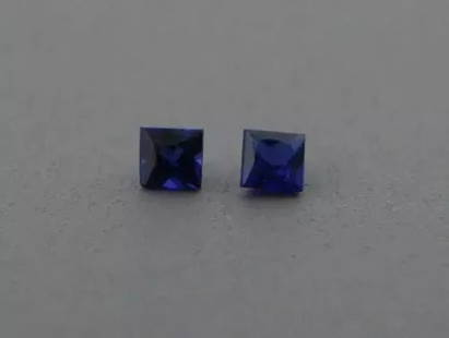 2.5mm PRINCESS CUT MATCHING PAIR LOOSE NATURAL BLUE SAPPHIRE: LOOSE NATURAL BLUE SAPPHIRES PRINCESS CUT Sale is for 2 princess cut natural blue sapphires Matching pair Sapphires measures 2.5mm x 2.5mm New, never used before, perfect for jewelry repair