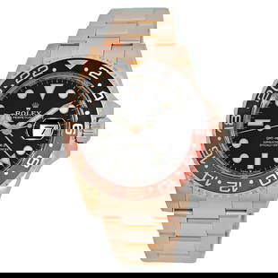 ROLEX 18K ROSE GOLD GMT MASTER II ROOTBEER 126715CHNR BOX WARRANTY MINTY 2023: ROLEX 18K ROSE GOLD GMT MASTER II ROOTBEER 126715CHNR BOX WARRANTY MINTY 2023 ROLEX 18K Rose Gold 40mm GMT Master II Rootbeer Ceramic Bezel 40mm 126715CHNR Box Warranty 2023 Pre-Owned Gent's 18K Rose