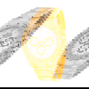 ROLEX 18K YELLOW GOLD 40MM ROLEX DAYTONA 116528 BOX WARRANTY MINTY: ROLEX 18K YELLOW GOLD 40MM ROLEX DAYTONA 116528 BOX WARRANTY MINTY Brand: Rolex Model: Daytona Reference No: 116528 Case Measurements: Case Diameter: 40mm Case Thickness: 12.4mm Water Resistance: 100m