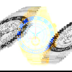 ROLEX 18K YELLOW GOLD 44MM YACHT-MASTER II 116688 WARRANTY BOX MINTY: ROLEX 18K YELLOW GOLD 44MM YACHT-MASTER II 116688 WARRANTY BOX MINTY Brand: Rolex Model: Yacht-Master II Reference No: 116688 Case Measurements: Case Diameter: 44mm Case Thickness: 14mm Water