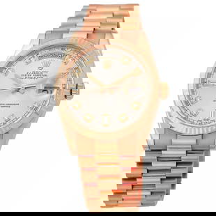 ROLEX 18K ROSE GOLD DAY DATE PRESIDENT FACTORY DIAMOND PINK # 118235 WARRANTY: ROLEX 18K ROSE GOLD DAY DATE PRESIDENT FACTORY DIAMOND PINK # 118235 WARRANTY ROLEX 18K Rose Gold Day Date President Factory Diamond Pink # 118235 Warranty New Style Gent's 18K Rose Gold Rolex Diamond