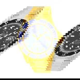 ROLEX 18K YELLOW GOLD 40MM SUBMARINER BLUE DIAL 16618 BOX WARRANTY MINT: ROLEX 18K YELLOW GOLD 40MM SUBMARINER BLUE DIAL 16618 BOX WARRANTY MINT ROLEX 18K Yellow Gold 40mm Submariner Date Blue Dial 16618 Box Warranty Pre-Owned Gent's 18K Yellow Gold 40mm Rolex